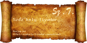 Székely Tivadar névjegykártya